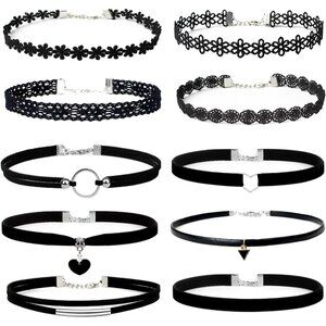 0 Pcs Black Necklaces for Women Adjustable Layered Velvet Choker Set Classic Got